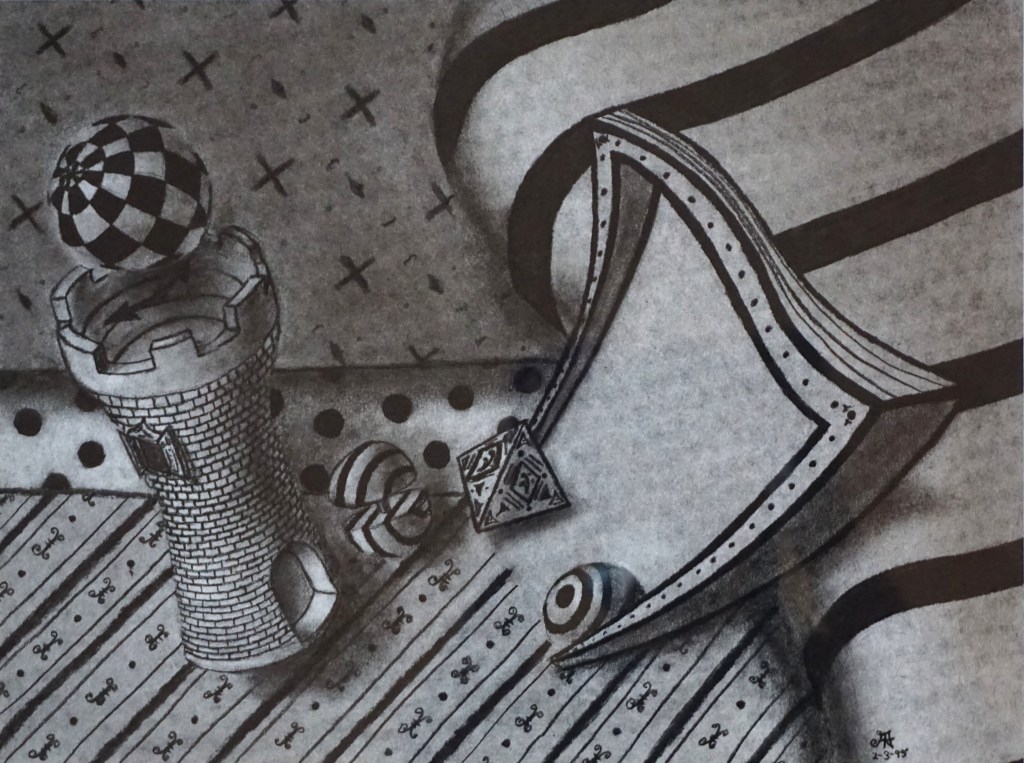 Looking Glass, Charcoal, 14in x 11in