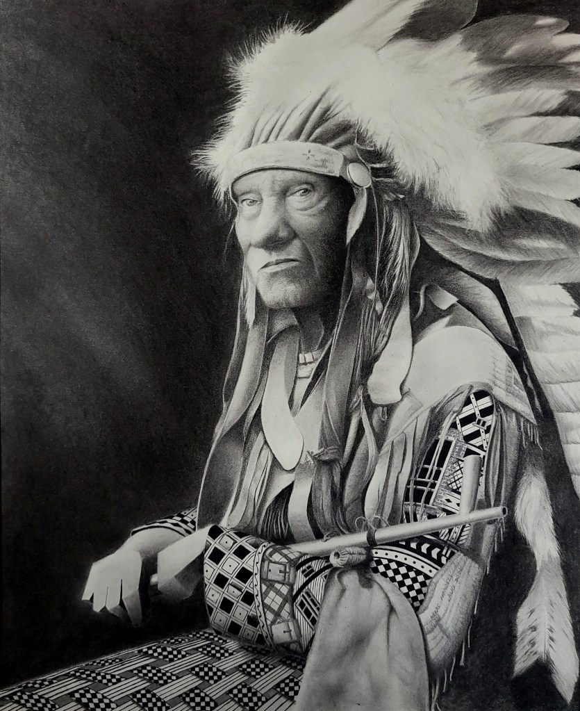 Chief, Charcoal, 14in x 17in