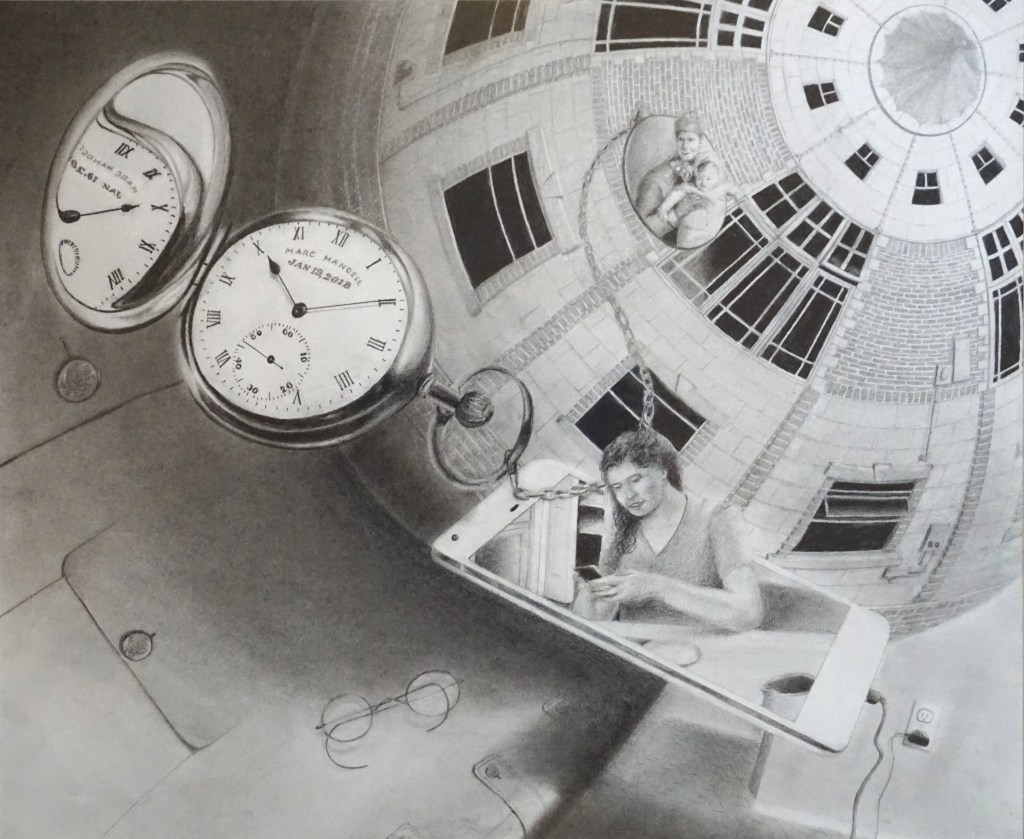 Waiting Room, Charcoal and Pencil, 17in x 14in